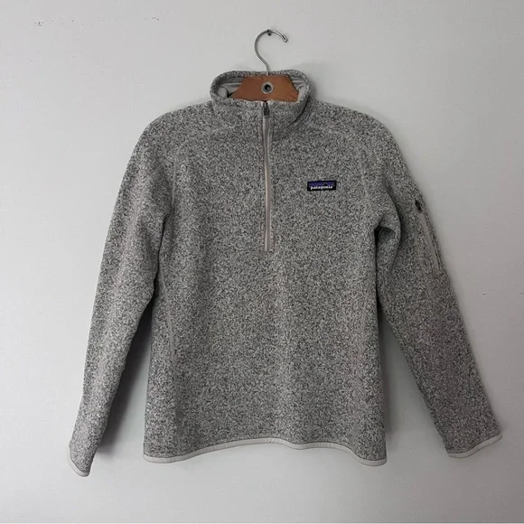 Patagonia Gray Quarter-Zip Fleece Pullover Cozy Cabincore Fall Winter Sweater - Picture 5 of 9